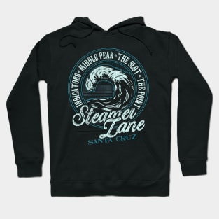 Steamer Lane Retro Wave Circle - Beach Gift Hoodie